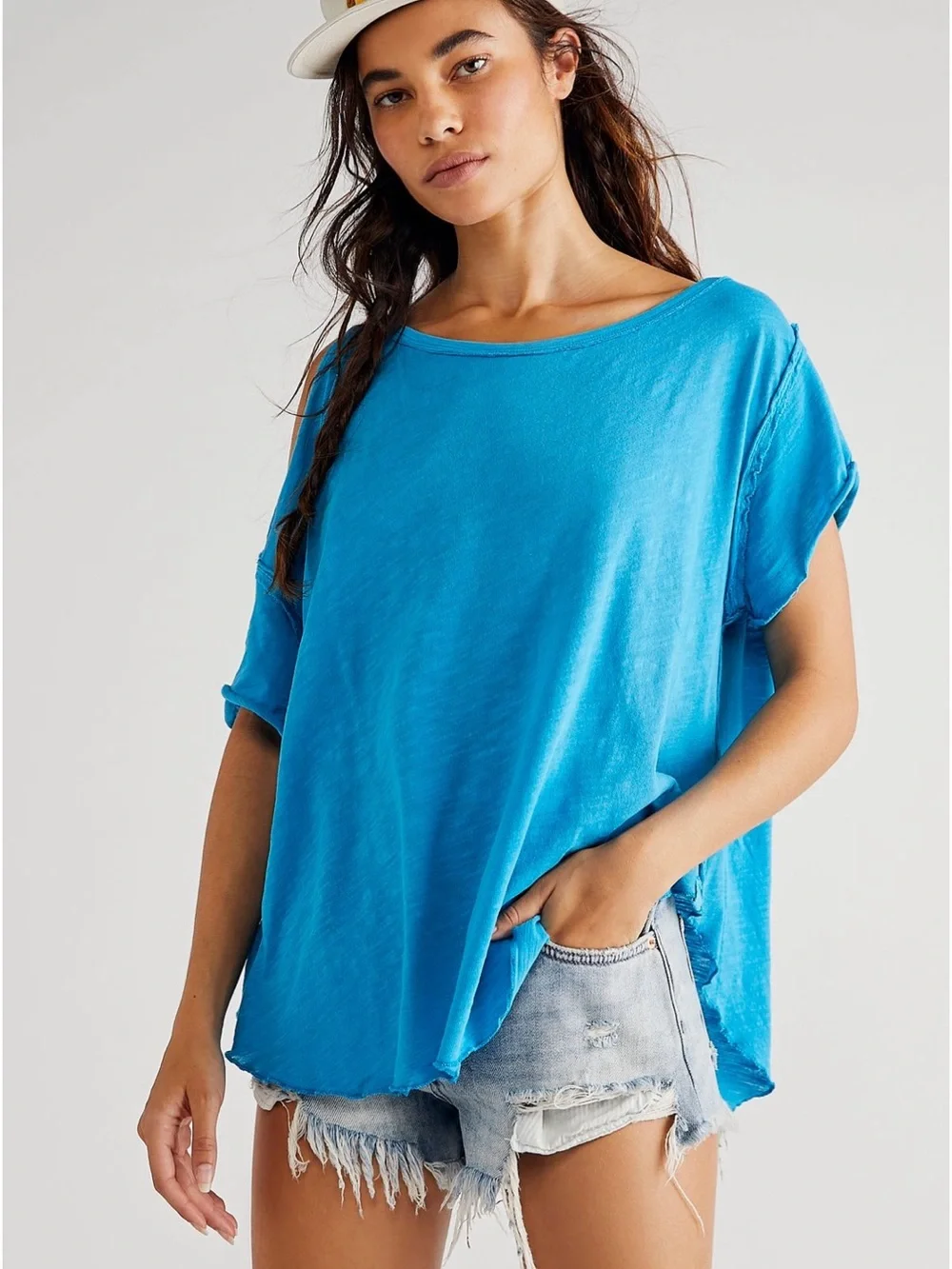 Free People x We the Free Care FP White U Fancy Tee Off Shoulder White T-shirt - Picture 7 of 10